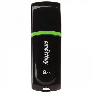 Флэш-диск 8 GB, SMARTBUY Paean, USB 2.0, черный, SB8GBPN-K