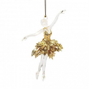 Новогоднее подвесное елочное украшение Балерина в золотом 15,2x7x2