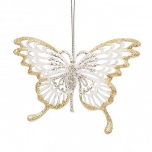 Новогоднее подвесное елочное украшение Золотые бабочки 12
