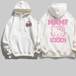 Женская толстовка с длинным рукавом, утепленная флисом, с рисунком «Hello Kitty», белая