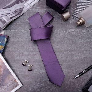 Набор мужской "Премьер" галстук 145*5см, запонки, цвет фиолетовый
