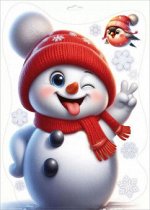 Наклейка Снеговик двусторонняя А4 0201141