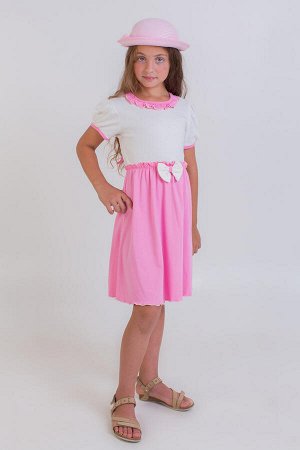 Платье "Полина", короткий рукав, розовый