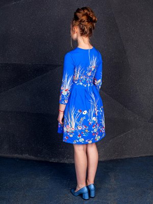 Платье "Лебеди",синий 146