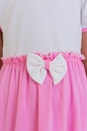 Платье "Полина", короткий рукав, розовый