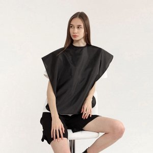 Пелерина парикмахерская, на липучке, чёрная
