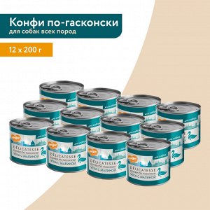 Мнямс консервы для собак всех пород "Конфи по-гасконски" (утка с малиной) 200 г NEW