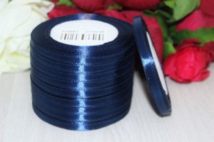 Однотонная атласная лента (темно-синий) 6мм * 250 ярдов
                        							В наличии