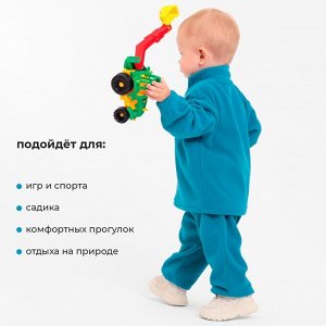 Костюм флисовый детский (джемпер и брюки) MINAKU цвет аквамарин.