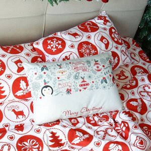 Постельное белье новогоднее LoveLife 2сп "New Year's gifts" 175*215см,200*225см,50*70см-2штуки