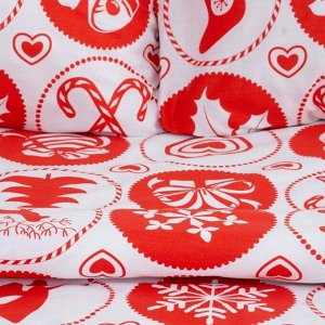 Постельное белье новогоднее LoveLife 2сп "New Year's gifts" 175*215см,200*225см,50*70см-2штуки