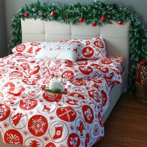 Постельное белье новогоднее LoveLife 2сп "New Year's gifts" 175*215см,200*225см,50*70см-2штуки