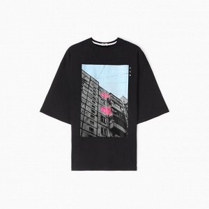 Футболка «Окна», черный, KAFTAN