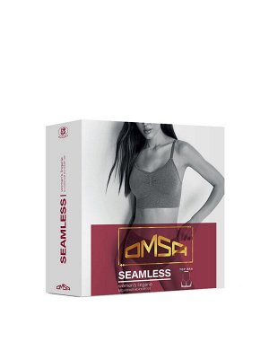 1012-01SS Майка "Топ" женская (Omsa) Melange (топ-бра на тонких рег. бретелях с вкладышами)