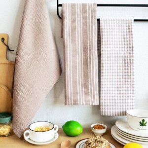 Салфетка кухонная, набор 3 шт, хлопок