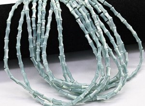 Бусины из перламутра Форма 4*8мм цв.серо-голубой, 36см, 45 бусин