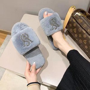 Тапочки домашние цвет серый