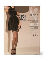 Чулки Queen 8 (Sisi)   прозрачные с кружевной резинкой на силиконовой основе