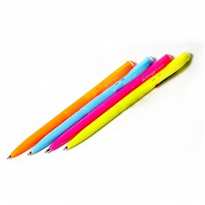 Ручка шариковая, автоматическая, Alingar, "Neon" синяя, 1,0 мм., тонированный пластиковый корпус