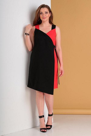 Платье Платье Liona Style 703 черный/красный 
Состав: ПЭ-60%; Хлопок-35%; Лайкра-5%;
Сезон: Лето
Рост: 164

Платье без рукавов, длиной на уровне колен. Длина платья по спинке: 94 см.