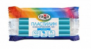 Пластилин Гамма, 50 гр., голубой цвет, полипропилен, Детский "Классический"