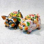 Фигурка Машка, гжель цветная, 13,5*7 см фарфор