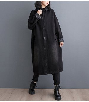 Тренч джинсовый черный