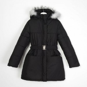 Пальто для девочки, рост 128 см, цвет чёрный Д21- 9_Д