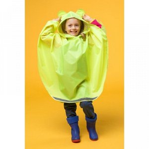 Плащ-дождевик детский А.7765, цвет салатовый, рост 110-122, с сумкой
