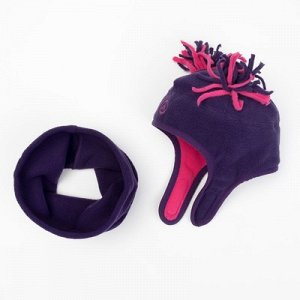 Комплект (шапка и шарф-снуд), фиолетовый, 6X-10