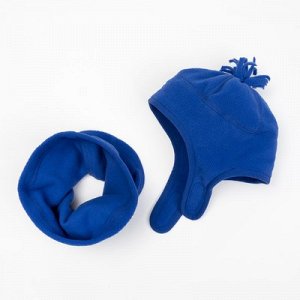 Комплект (шапка и шарф-снуд), синий, 18M-2