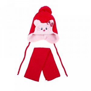 Комплект дет.зимний 118:шапка,шарф,объем головы 46-48см (1-2года), цвет МИКС