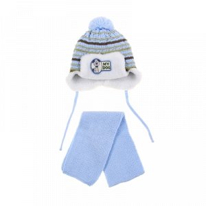 Комплект дет.зимний 150:шапка,шарф,объем головы 42-44см (3-6мес), цвет МИКС