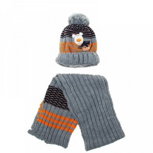Комплект дет.зимний Медвежонок:шапка, шарф, объем головы 46-48см (1-2года) МИКС