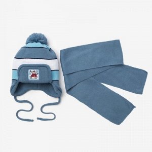 Комплект зимний (шапка, шарф) А.164, голубой, р-р 46-48 см (1-2 года)