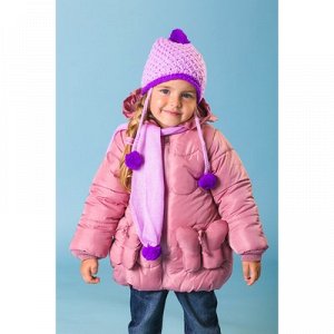 Комплект для девочки (шапка, шарф), р-р 50, цв.фиолетовый