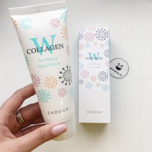 Enough, Крем для рук с коллагеном W Collagen Pure Shining Hand Cream