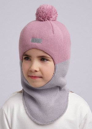 Шапка. Цвет: розовый/св.серый