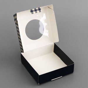 Коробка подарочная сборная с окном, упаковка, «Настоящему мужчине», 10x10x3 см