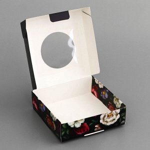 Коробка подарочная сборная с окном, упаковка, «С любовью», 10x10x3 см