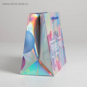 Пакет подарочный голографический Birthday Present, 23 ? 18 ? 10 см   5307552