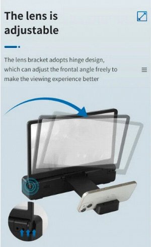 Мобильный увеличитель экрана смартфона Andowl Q-P7 HD 10 дюймов с BT динамиком