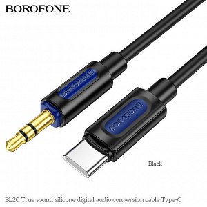 Аудио-кабель AUX Borofone BL20 Type-C - Jack 3.5, 1 м, черный