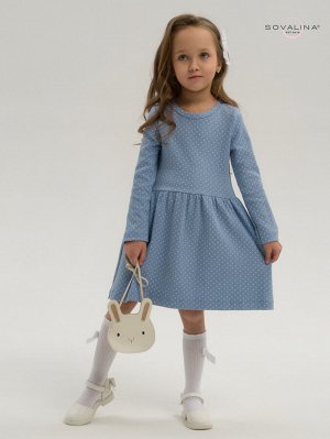 Платье Элла крапинка на голубом