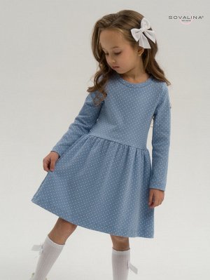 Платье Элла крапинка на голубом