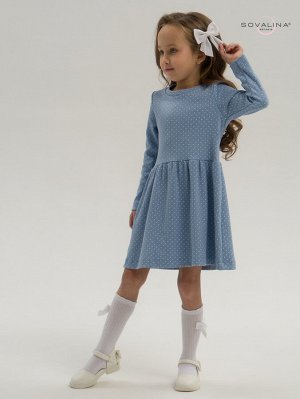 Платье Элла крапинка на голубом