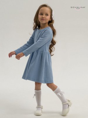 Платье Элла крапинка на голубом