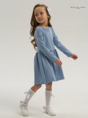 Платье Элла крапинка на голубом