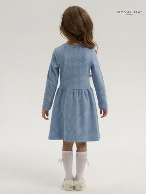 Платье Элла крапинка на голубом