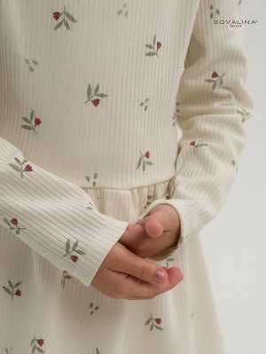 Платье Элла бордовые тюльпанчики